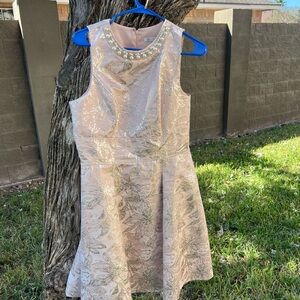 Elegant Cream Sleeveless Kids Dress